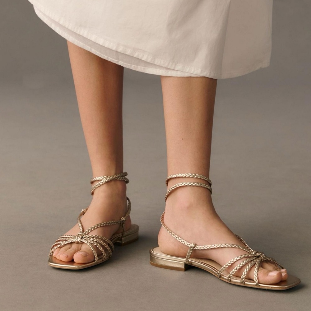 Paige Gold Braided Sandals